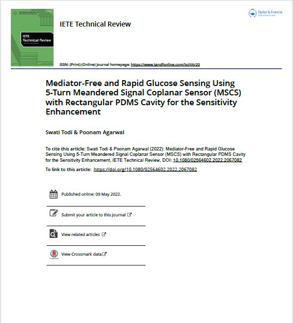 Mediator-Free and Rapid Glucose Sensing Using 5-Turn Meandered Signal Coplanar Sensor (MSCS) with Rectangular PDMS Cavity for the Sensitivity Enhancement